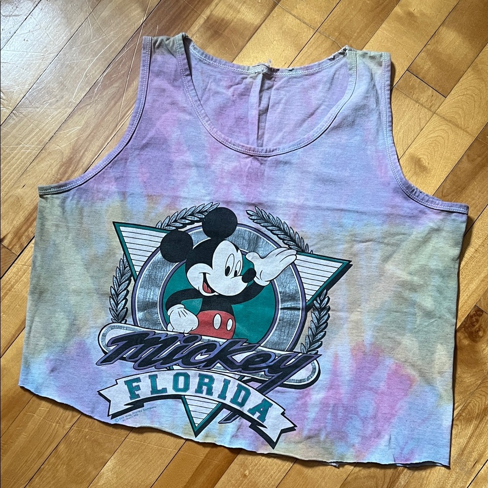 Mickey Florida Tie-Dye Cropped Tank Top